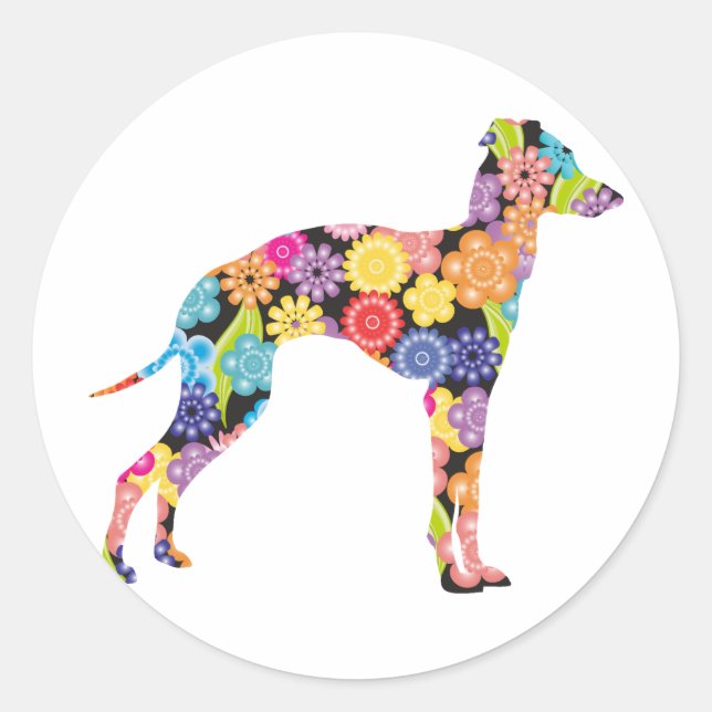 Italienisch Greyhound Runder Aufkleber (Vorderseite)