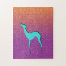 Italienisch Greyhound Whippet blue Silhouette Ombr