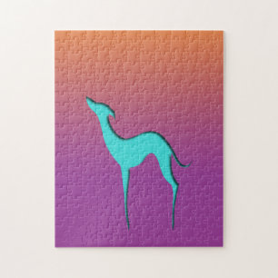 Italienisch Greyhound Whippet blue Silhouette Ombr
