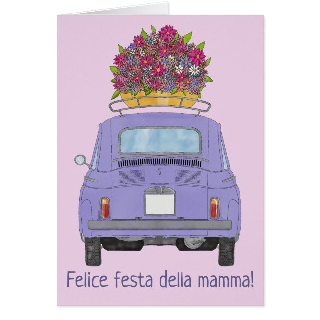 Italienisch Happy Mother’s Day Fiat 500 (Vorne)