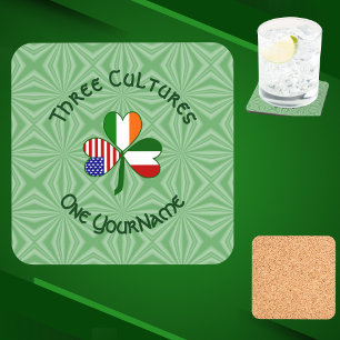 Italienisch Irisch Amerikanisches Kleeblatt Person Getränkeuntersetzer