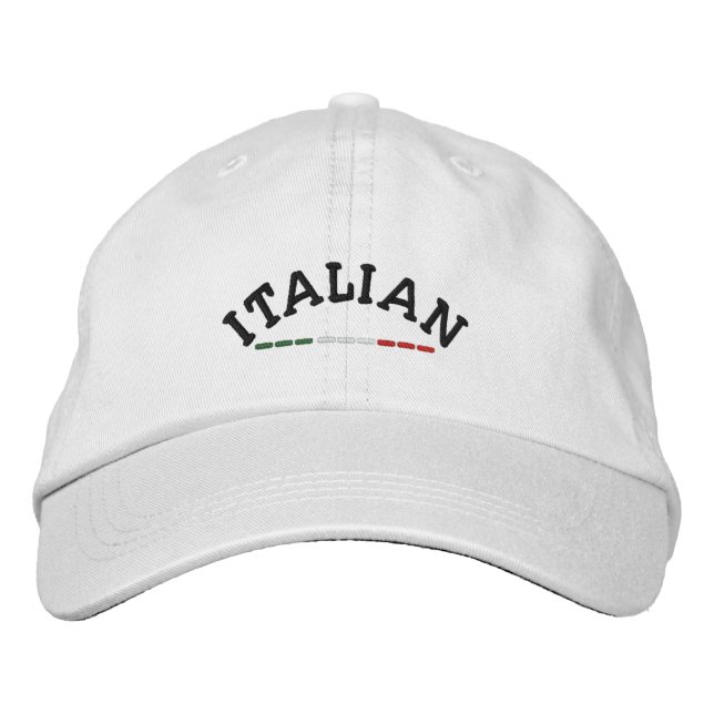 Italienisch & italienische Flagge Bestickte Baseballkappe (Vorderseite)