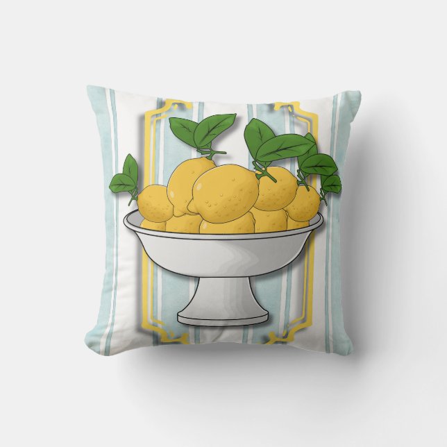 Italienisch Lemon Bowl Kitchen Print | Küste Kissen (Vorderseite)