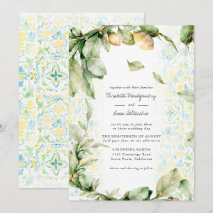 Italienisch Lemon Grove Boho Botanical Wedding Einladung