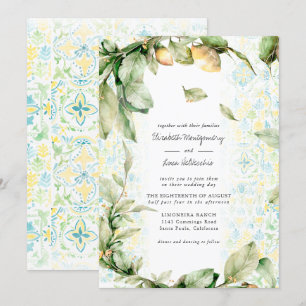 Italienisch Lemon Grove   Boho Botanical Wedding Einladung