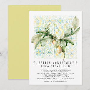 Italienisch Lemon Grove Boho Botanical Wedding Einladung