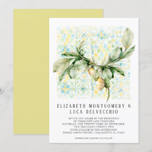 Italienisch Lemon Grove   Boho Botanical Wedding Einladung
