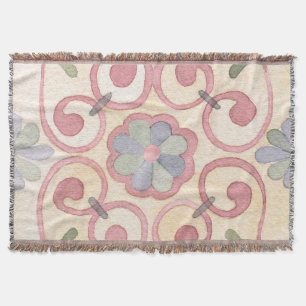 Italienisch Majolica Pink Flora Aquarell Decke