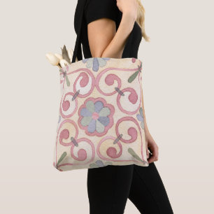 Italienisch Majolica Pink Flora Aquarell Tasche