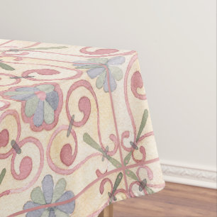Italienisch Majolica Pink Flora Aquarell Tischdecke