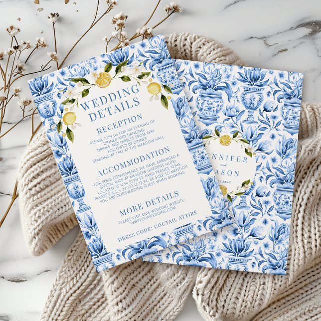 Italienisch-mediterrane Fliesen Hochzeitskarten Begleitkarte (Von Creator hochgeladen)