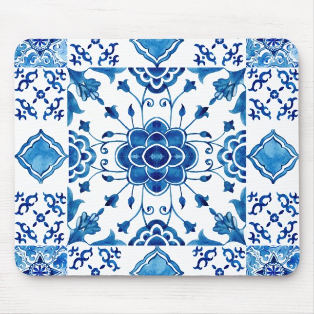Italienisch-mediterrane Fliesengestaltung nahtlos Mousepad (Vorne)