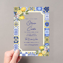 Italienisch mediterrane Hochzeit & Lemon Acryleinladungen