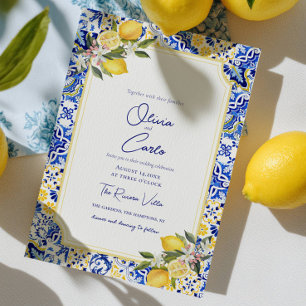 Italienisch mediterrane Hochzeit & Lemon Feiertagskarte