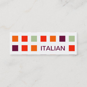 ITALIENISCH (mod Quadrate) Mini Visitenkarte