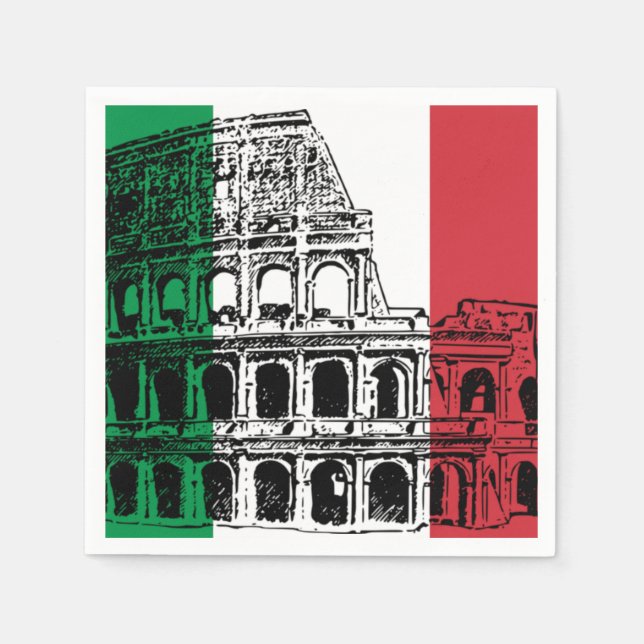 Italienisch Napkins mit Bild der Fahne. Serviette (Vorderseite)