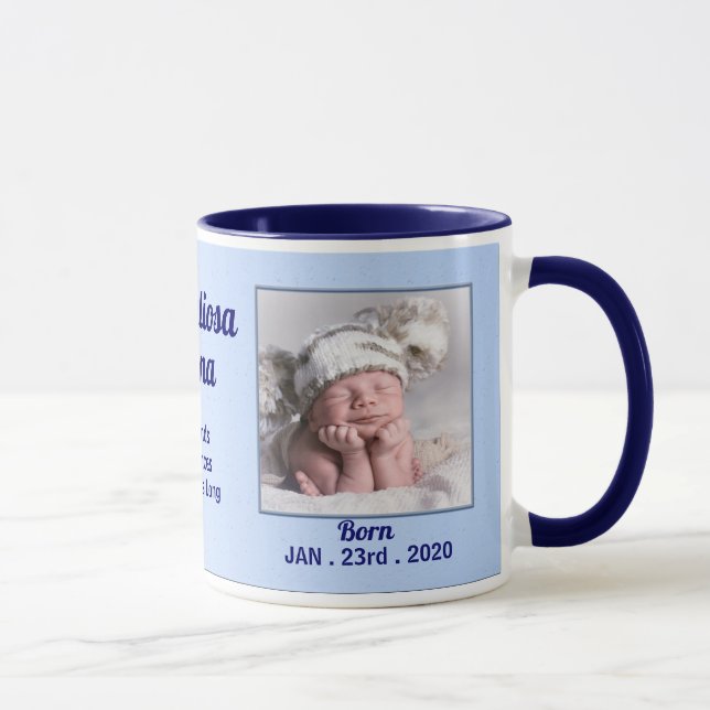 Italienisch Proud Großmutter Baby Blue 2 Foto Tasse (Rechts)