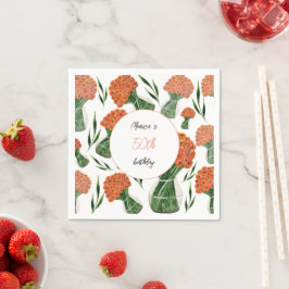 Italienisch Ranunculus Wasserfarben Personalisiert Serviette