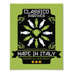 Italienisch Sardine Art Print Kitchen Geschenk Fotodruck