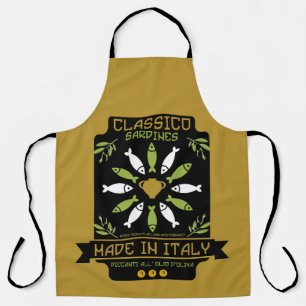 Italienisch Sardine Art Print Kitchen Geschenk Schürze