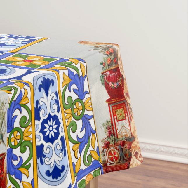 Italienisch,sizilianische Kunst,Maiolica,Fliesen,b Tischdecke (Beispiel)
