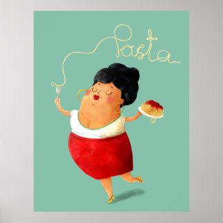 Italienisch Spaghetti Donna Poster