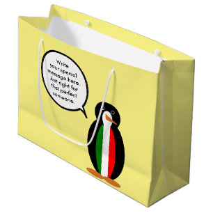 Italienisch sprechende Ms Penguin Personalisiert Große Geschenktüte