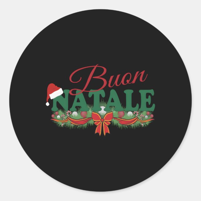 Italienisch Tanti Auguri Buon Natale Runder Aufkleber (Vorderseite)