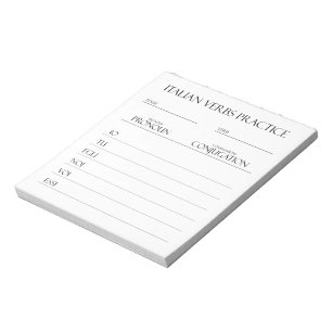 Italienisch Verbs Conjugation Practice Notizblock