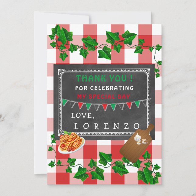 Italienisch Vielen Dank Dankeskarte (Vorderseite)