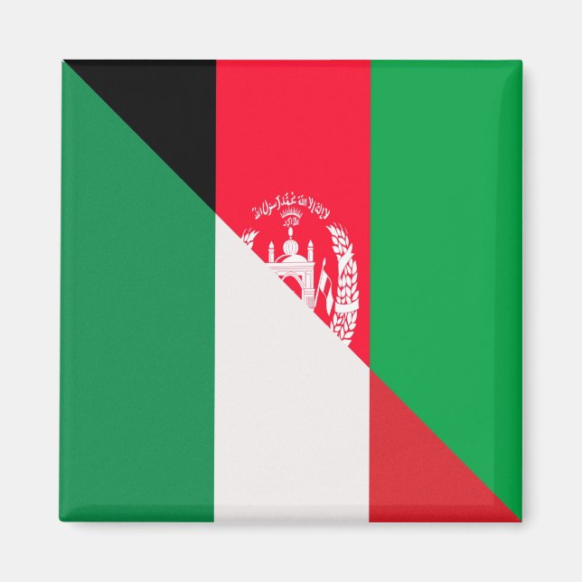 Italienische Afghanistan-Flagge | Die halbe Flagge Magnet (Vorne)