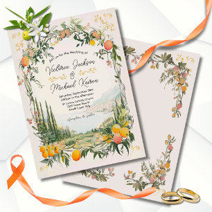 Italienische Amalfi Coastal Lemon Hochzeit mit Blu Einladung