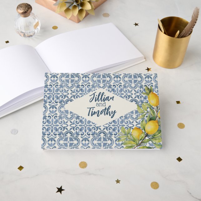 Italienische Amalfi-Hochzeit Gästebuch (Vorderseite Offen)