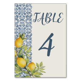 Italienische Amalfi-Hochzeit Tischnummer