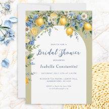 Italienische Amalfi-Zitronen Gelb Blaue Babyparty
