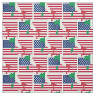 ITALIENISCHE AMERIKANISCHE Flag-Karte Kontur Stoff