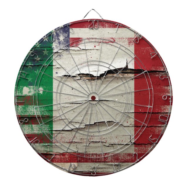 Italienische amerikanische Flagge der Dartscheibe (vorne)