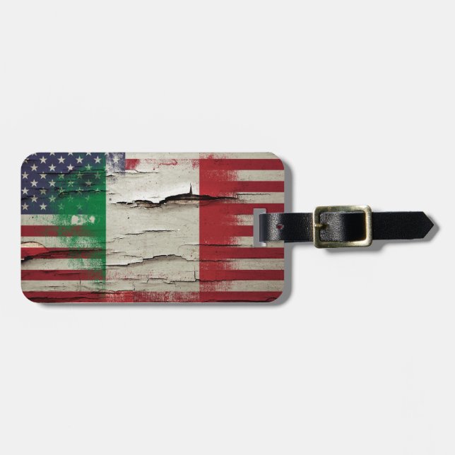 Italienische amerikanische Flagge der Gepäckanhänger (Vorderseite horizontal)