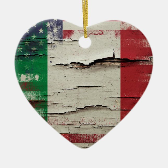 Italienische amerikanische Flagge der Keramikornament (Vorne)