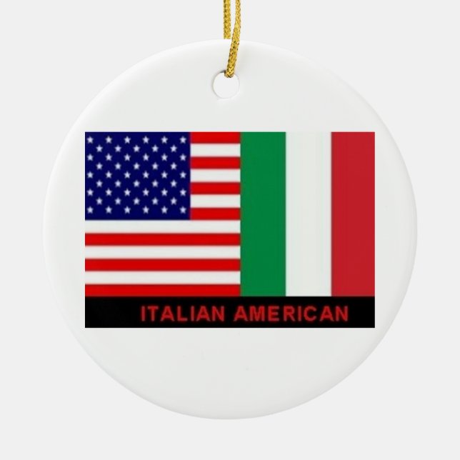 ITALIENISCHE/AMERIKANISCHE FLAGS CHRISTMAS ORNANAT KERAMIK ORNAMENT (Vorne)