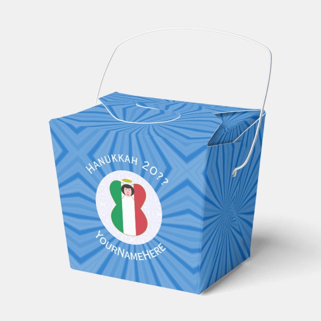 Italienische Angelflagge für Hanukkah Geschenkschachtel (Vorderseite)