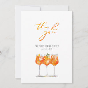 Italienische Aperol Spritz-Brautabschieds-Dankeska Dankeskarte