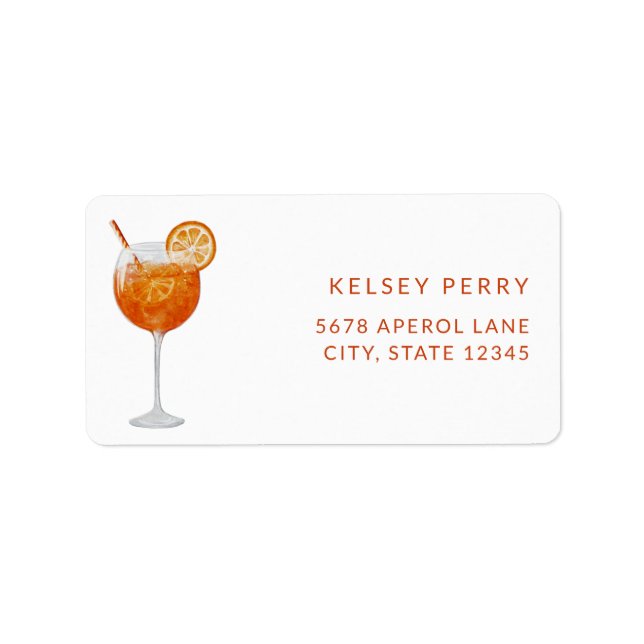 Italienische Aperol Spritz Rücksendeadressen-Aufkl Adressaufkleber (Vorne)