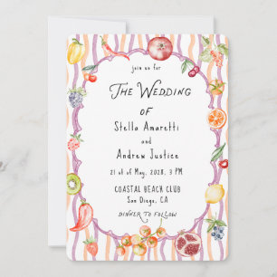 Italienische Aquarell-Rustikale Hochzeitseinladung Einladung