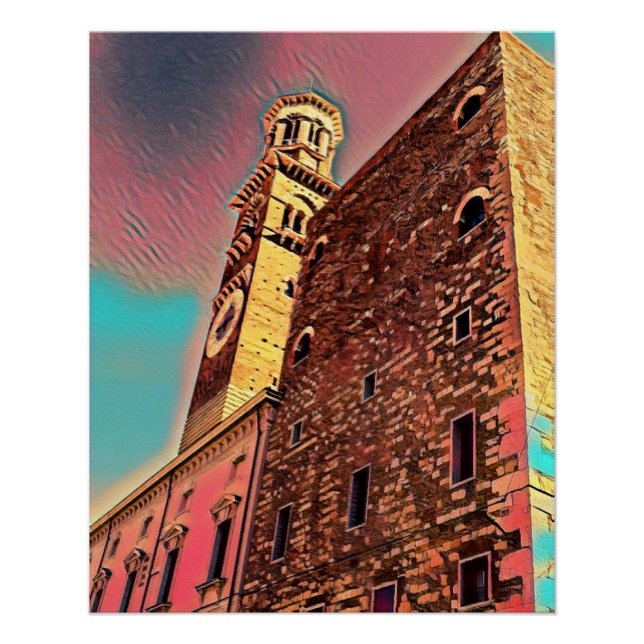 Italienische Architekturmalerei Poster (Vorderseite)