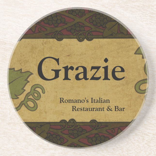Italienische Art - Restaurant/Speicher addieren Getränkeuntersetzer (Vorne)