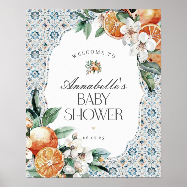 Italienische Babydusche Toskana Begrüßungszeichen Poster (Vorne)
