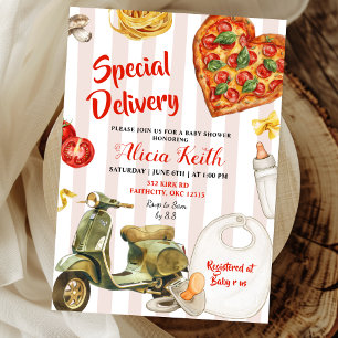 Italienische Babyparty-Pizza-Sonderlieferung Einladung