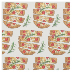 Italienische Bäckerei Focaccia Olivenöl Brot Tomat Stoff