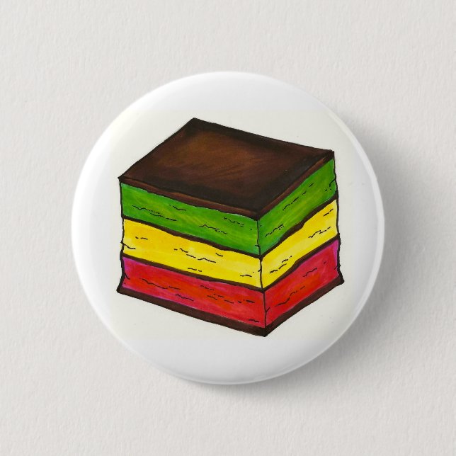 Italienische Bäckerei Regenbogen Sieben Schicht Co Button (Vorderseite)
